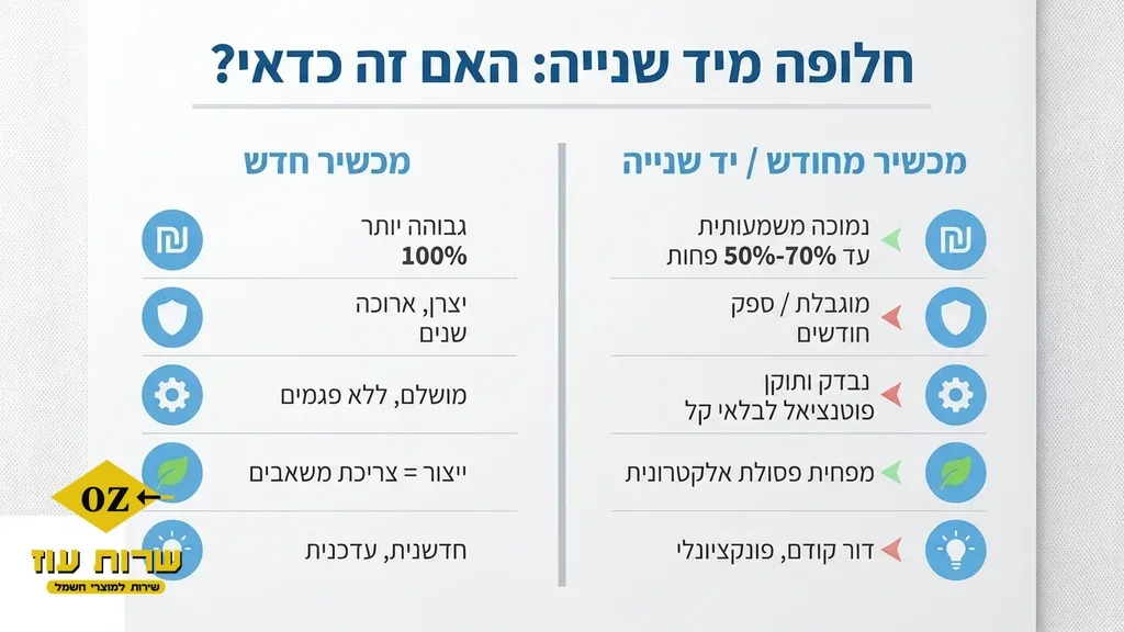 האם כדאי לשקול רכישת חלופה מיד שנייה? מכשירי חשמל יד שנייה